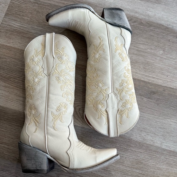 Tanner Mark White Leah Snip Toe Western Cowgirl Boots NEW NWT - Picture 2 of 10